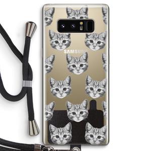 CaseCompany Kitten: Samsung Galaxy Note 8 Transparant Hoesje met koord