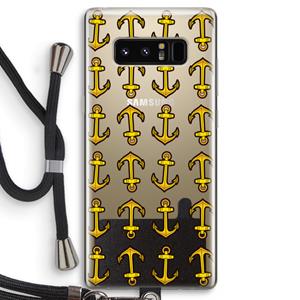 CaseCompany Musketon Anchor: Samsung Galaxy Note 8 Transparant Hoesje met koord