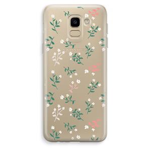 CaseCompany Small white flowers: Samsung Galaxy J6 (2018) Transparant Hoesje