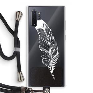 CaseCompany Pluim: Samsung Galaxy Note 10 Plus Transparant Hoesje met koord
