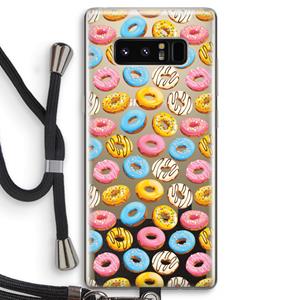CaseCompany Pink donuts: Samsung Galaxy Note 8 Transparant Hoesje met koord