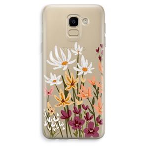 CaseCompany Painted wildflowers: Samsung Galaxy J6 (2018) Transparant Hoesje