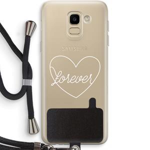 CaseCompany Forever heart pastel: Samsung Galaxy J6 (2018) Transparant Hoesje met koord