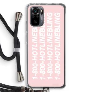 CaseCompany Hotline bling pink: Xiaomi Redmi Note 10 Pro Transparant Hoesje met koord