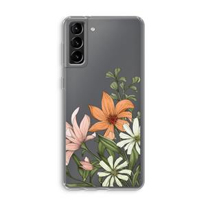 CaseCompany Floral bouquet: Samsung Galaxy S21 Plus Transparant Hoesje