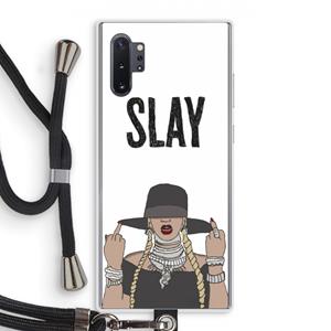 CaseCompany Slay All Day: Samsung Galaxy Note 10 Plus Transparant Hoesje met koord