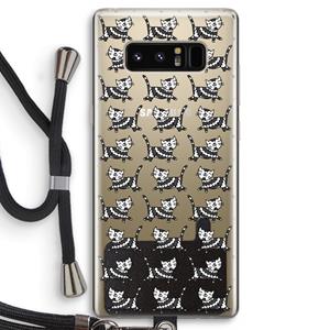 CaseCompany Zwarte poes: Samsung Galaxy Note 8 Transparant Hoesje met koord