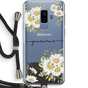 CaseCompany Daisies: Samsung Galaxy S9 Plus Transparant Hoesje met koord