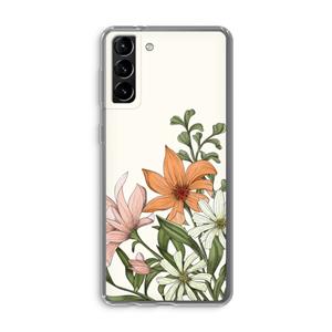 CaseCompany Floral bouquet: Samsung Galaxy S21 Plus Transparant Hoesje