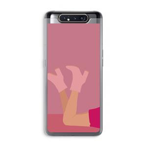 CaseCompany Pink boots: Samsung Galaxy A80 Transparant Hoesje