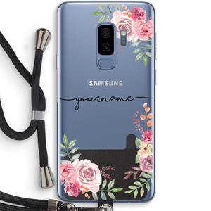 CaseCompany Rozen: Samsung Galaxy S9 Plus Transparant Hoesje met koord