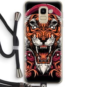 CaseCompany Tiger and Rattlesnakes: Samsung Galaxy J6 (2018) Transparant Hoesje met koord