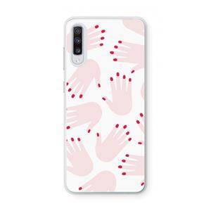 CaseCompany Hands pink: Samsung Galaxy A70 Transparant Hoesje