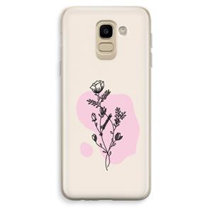 CaseCompany Roses are red: Samsung Galaxy J6 (2018) Transparant Hoesje