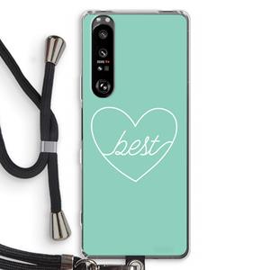 CaseCompany Best heart pastel: Sony Xperia 1 III Transparant Hoesje met koord