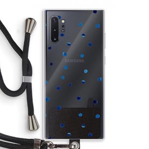 CaseCompany Blauwe stippen: Samsung Galaxy Note 10 Plus Transparant Hoesje met koord