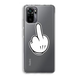 CaseCompany Middle finger black: Xiaomi Redmi Note 10 Pro Transparant Hoesje