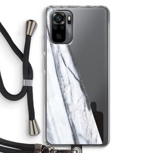 CaseCompany Gestreepte marmer: Xiaomi Redmi Note 10 Pro Transparant Hoesje met koord