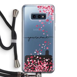 CaseCompany Hartjes en kusjes: Samsung Galaxy S10e Transparant Hoesje met koord