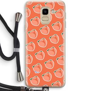 CaseCompany Just peachy: Samsung Galaxy J6 (2018) Transparant Hoesje met koord