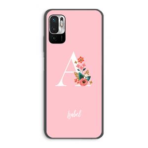 CaseCompany Pink Bouquet: Xiaomi Redmi Note 10 5G Transparant Hoesje