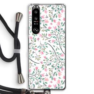 CaseCompany Sierlijke bloemen: Sony Xperia 1 III Transparant Hoesje met koord