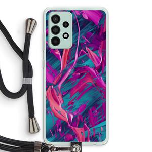 CaseCompany Pink Clouds: Samsung Galaxy A52s 5G Transparant Hoesje met koord