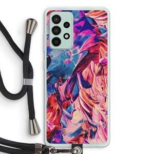 CaseCompany Pink Orchard: Samsung Galaxy A52s 5G Transparant Hoesje met koord