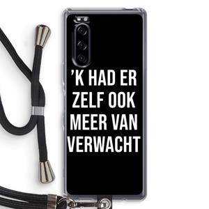 CaseCompany Meer verwacht - Zwart: Sony Xperia 5 Transparant Hoesje met koord
