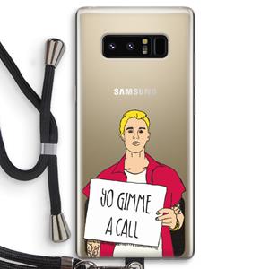 CaseCompany Gimme a call: Samsung Galaxy Note 8 Transparant Hoesje met koord
