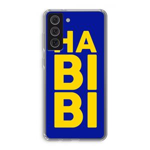 CaseCompany Habibi Blue: Samsung Galaxy S21 FE Transparant Hoesje