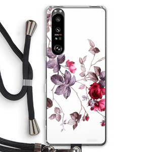 CaseCompany Mooie bloemen: Sony Xperia 1 III Transparant Hoesje met koord