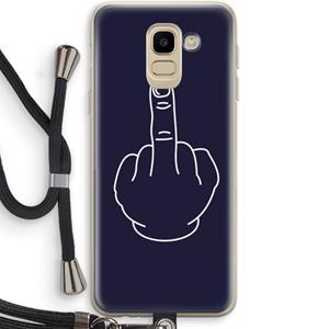 CaseCompany F**k U: Samsung Galaxy J6 (2018) Transparant Hoesje met koord