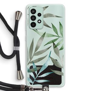 CaseCompany Tropical watercolor leaves: Samsung Galaxy A52s 5G Transparant Hoesje met koord