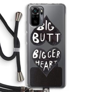 CaseCompany Big butt bigger heart: Xiaomi Redmi Note 10 Pro Transparant Hoesje met koord