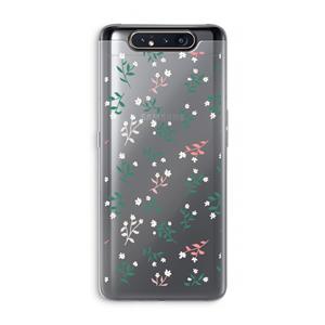 CaseCompany Small white flowers: Samsung Galaxy A80 Transparant Hoesje