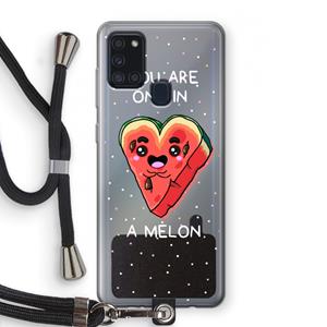 CaseCompany One In A Melon: Samsung Galaxy A21s Transparant Hoesje met koord