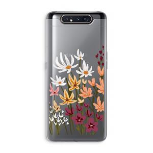 CaseCompany Painted wildflowers: Samsung Galaxy A80 Transparant Hoesje