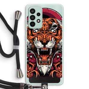 CaseCompany Tiger and Rattlesnakes: Samsung Galaxy A52s 5G Transparant Hoesje met koord