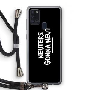 CaseCompany Neuters (zwart): Samsung Galaxy A21s Transparant Hoesje met koord