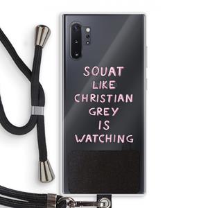 CaseCompany Christian Grey: Samsung Galaxy Note 10 Plus Transparant Hoesje met koord