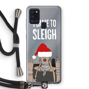 CaseCompany Came To Sleigh: Samsung Galaxy A21s Transparant Hoesje met koord