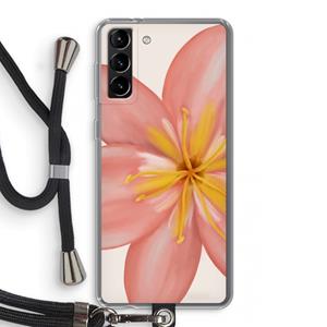 CaseCompany Pink Ellila Flower: Samsung Galaxy S21 Plus Transparant Hoesje met koord