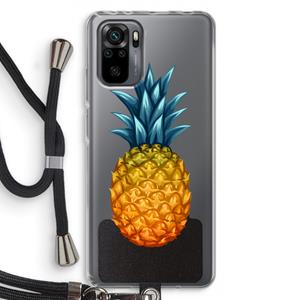 CaseCompany Grote ananas: Xiaomi Redmi Note 10 Pro Transparant Hoesje met koord