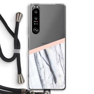 CaseCompany A touch of peach: Sony Xperia 1 III Transparant Hoesje met koord