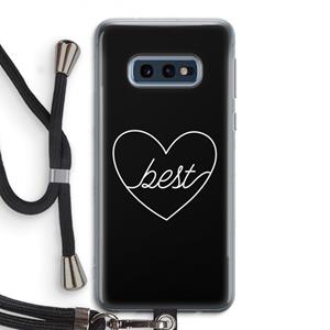 CaseCompany Best heart black: Samsung Galaxy S10e Transparant Hoesje met koord