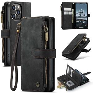 Caseme Vintage 2 in 1 portemonnee hoes - iPhone 14 Pro - Zwart