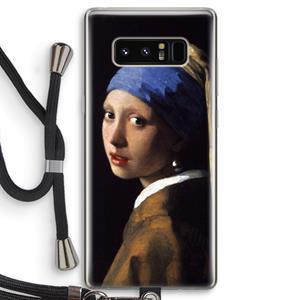 CaseCompany The Pearl Earring: Samsung Galaxy Note 8 Transparant Hoesje met koord