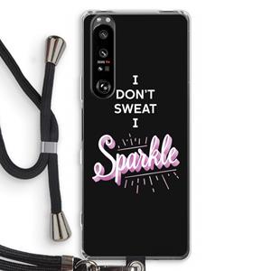 CaseCompany Sparkle quote: Sony Xperia 1 III Transparant Hoesje met koord