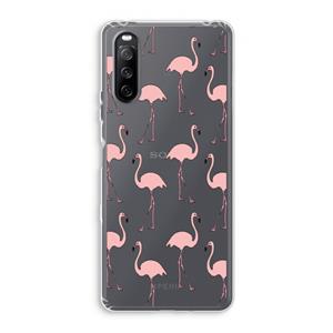 CaseCompany Anything Flamingoes: Sony Xperia 10 III Transparant Hoesje